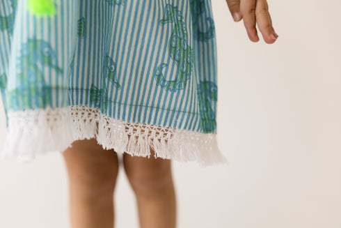 Beachwear Kaftan Dress For Girls - Seahorse