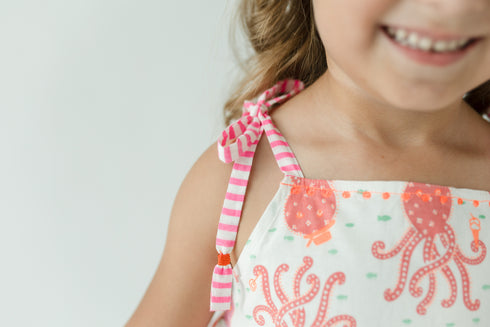 Summer Party Girls Dress - Octopus