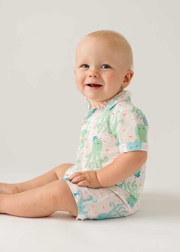 Baby Boy Romper Octopus