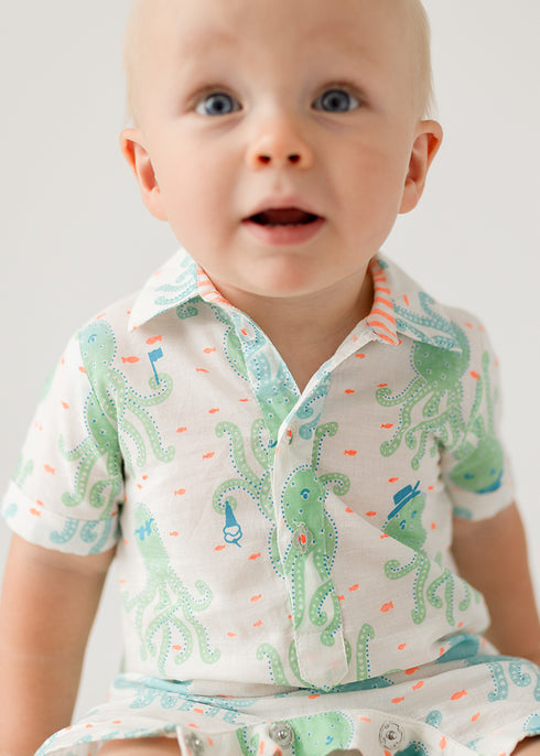 Baby Boy Romper Octopus
