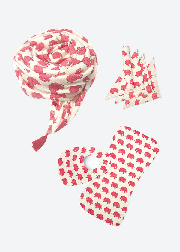 Newborn Baby Essentials Gift Pack - Haathi Red