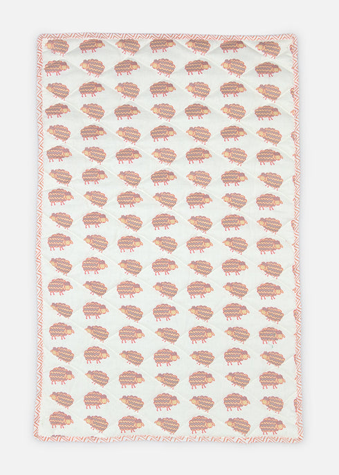 cute sheep printed on Almirah's baby changing mat