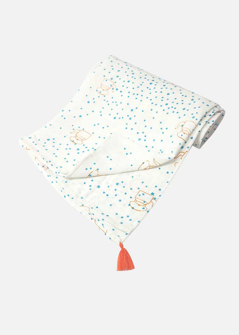 swaddle up newborn baby in cotton swaddle wrap