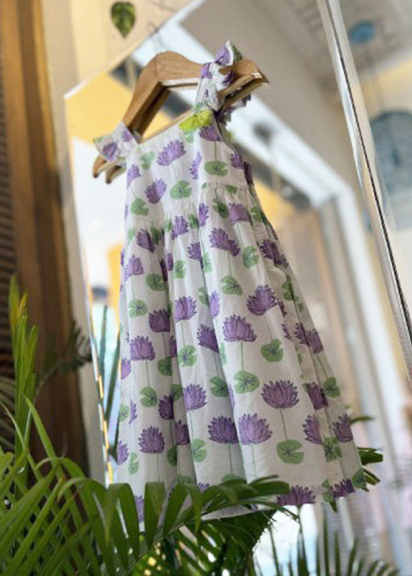 Lotus Printed Summer Girl Dress