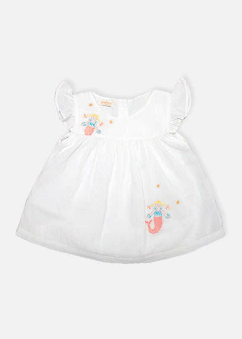 Organic Newborn Dress Mermaid Emb