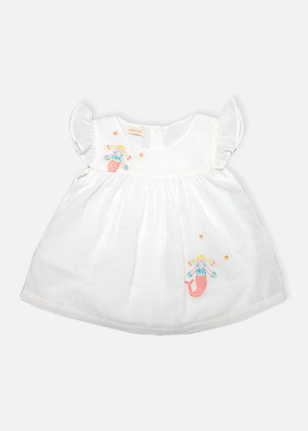 Organic Newborn Dress Mermaid Emb