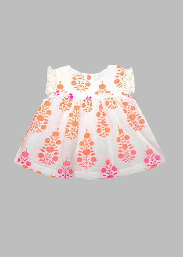 baby cotton dress in booti print