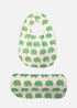 Almirah unisex bib burp cloth in green elephant print