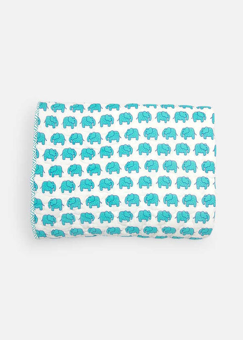 soft handmade quilt in elephant print