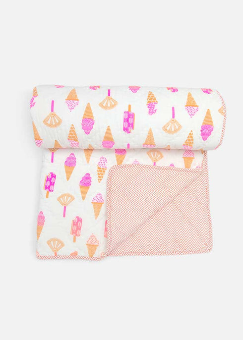 jaipuri razai in ice cream print