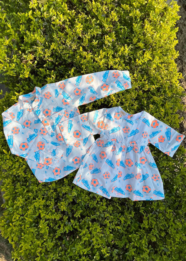 Sibling Matching Outfit Football