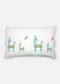 white pillow sham with llama print