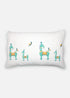 white pillow sham with llama print