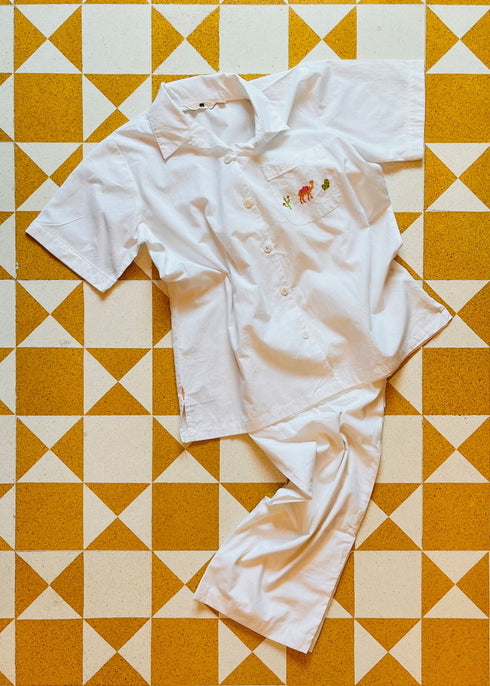 Women's Pyjama Set - Camel Emb