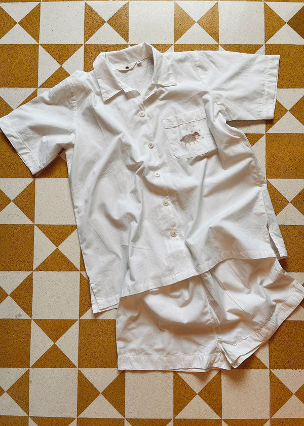 Women's Organic Shorts Set - Sheep Emb