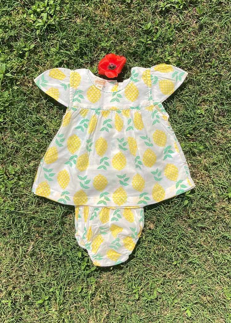 Baby Jhabla Dress Lemon | Jhabla dress - frilly knicker – The Almirah - NYC